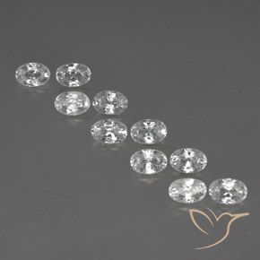 8.09ctw Natural White Zircon, Oval, VVS-VS