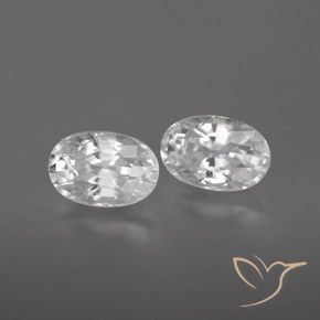 1.79 ctw White Zircon Stones, Natural Zircon in Oval Facet Shape for Sale