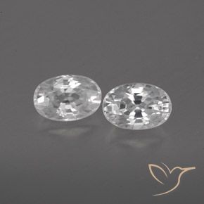 1.67ctw Natural White Zircon, Oval, VVS, Photo A