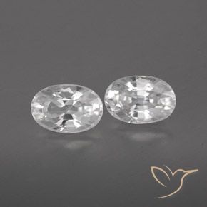 1.70 ctw White Zircon Stones, Natural Zircon in Oval Facet Shape for Sale