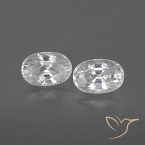 1.77 ct White Zircon, 6.2 x 4.2 mm Oval Cut From Cambodia, Photo A