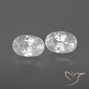 1.77 ctw White Zircon Stones, Natural Zircon in Oval Facet Shape for Sale