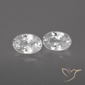 1.68 ctw White Zircon Stones, Natural Zircon in Oval Facet Shape for Sale