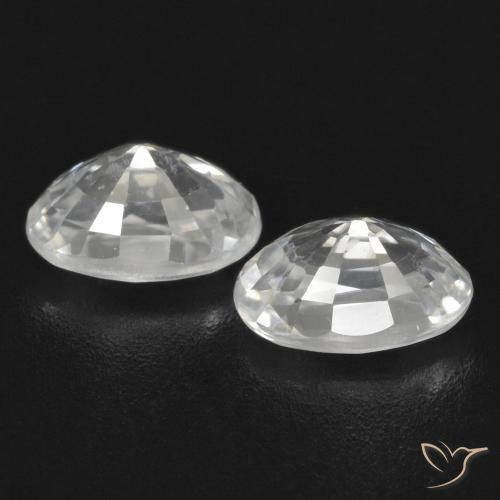 Zircon Gemstones in 6 x 4 mm (calibrated) Size for Sale, Zircon Stones in White Color