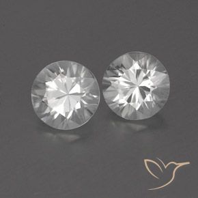 1.87 ctw White Zircon Stones, Natural Zircon in Diamond-Cut Shape for Sale