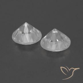 Zircon Gemstone in 5.5 mm (calibrated) Size for Sale, Zircon Stone in White Color