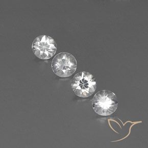 3.84ctw Natural White Zircon, Round, VVS-VS