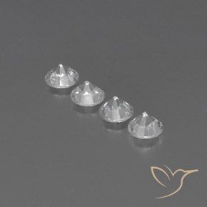 Zircon Gemstones in 5.5 mm (calibrated) Size for Sale, Zircon Stones in White Color