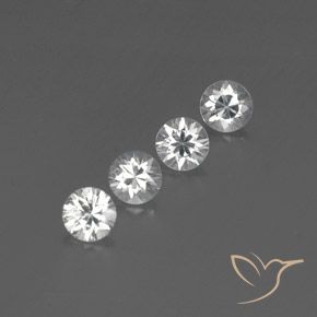 3.83 ctw White Zircon Stones, Natural Zircon in Diamond-Cut Shape for Sale