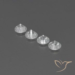 Zircon Gemstones in 5.5 mm (calibrated) Size for Sale, Zircon Stones in White Color