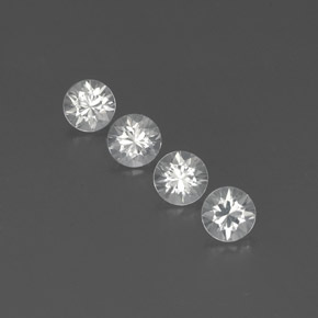 3.74 ctw White Zircon Gemstones, Zircon Gems in Diamond-Cut Shape for Sale.