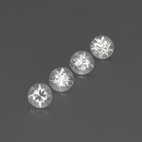 3.74 ctw White Zircon Stones, Natural Zircon in Diamond-Cut Shape for Sale