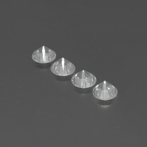 Zircon Gemstones in 5.5 mm (calibrated) Size for Sale, Zircon Stones in White Color