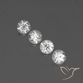 3.65ctw Natural White Zircon, Round, VVS-VS