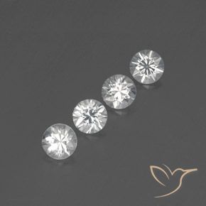 3.65 ctw White Zircon Stones, Natural Zircon in Diamond-Cut Shape for Sale