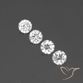3.58ctw Natural White Zircon, Round, VVS-VS