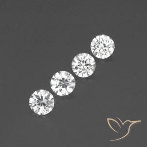 3.58 ctw White Zircon Stones, Natural Zircon in Diamond-Cut Shape for Sale