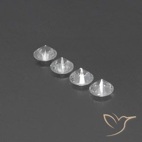 Zircon Gemstones in 5.5 mm (calibrated) Size for Sale, Zircon Stones in White Color