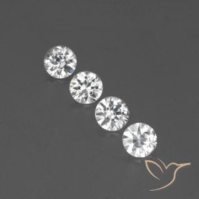 3.63ctw Natural White Zircon, Round, VVS-VS