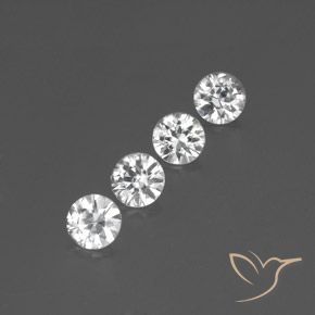 3.63 ctw White Zircon Stones, Natural Zircon in Diamond-Cut Shape for Sale