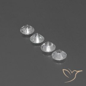 Zircon Gemstones in 5.5 mm (calibrated) Size for Sale, Zircon Stones in White Color