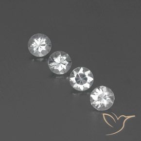 3.79ctw Natural White Zircon, Round, VVS-VS