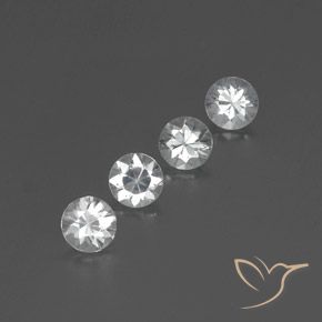 3.79 ctw White Zircon Stones, Natural Zircon in Diamond-Cut Shape for Sale