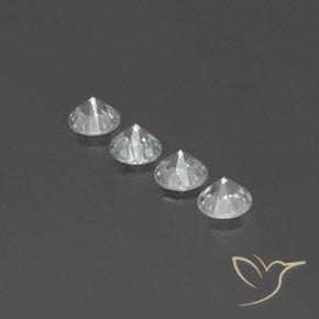 Zircon Gemstones in 5.5 mm (calibrated) Size for Sale, Zircon Stones in White Color