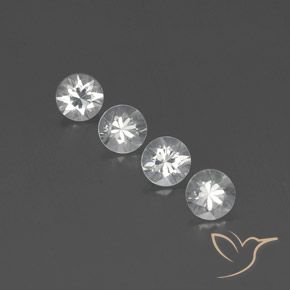 3.74ctw Natural White Zircon, Round, VVS-VS