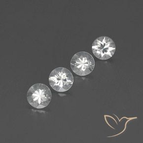 3.74 ctw White Zircon Stones, Natural Zircon in Diamond-Cut Shape for Sale