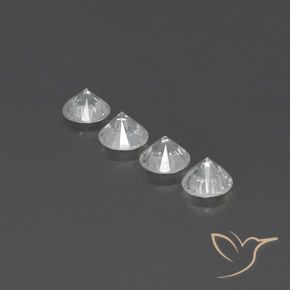 Zircon Gemstones in 5.5 mm (calibrated) Size for Sale, Zircon Stones in White Color
