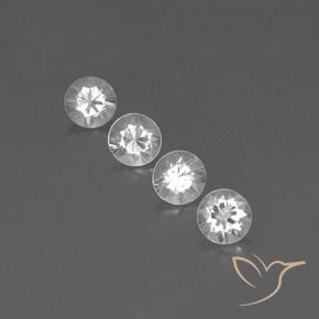 3.69ctw Natural White Zircon, Round, VVS