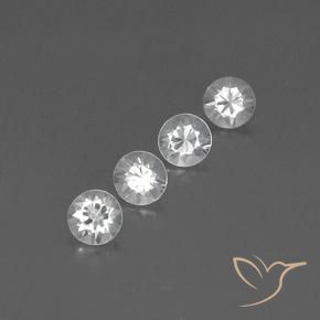 3.69 ctw White Zircon Stones, Natural Zircon in Diamond-Cut Shape for Sale
