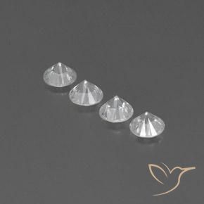 Zircon Gemstones in 5.5 mm (calibrated) Size for Sale, Zircon Stones in White Color