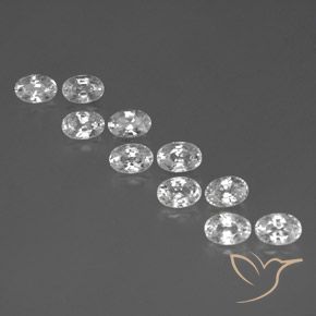 8.11ctw Natural White Zircon, Oval, VVS-VS