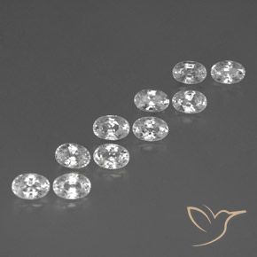 8.11 ctw White Zircon Stones, Natural Zircon in Oval Facet Shape for Sale