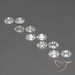 6.80ctw Natural White Zircon, Oval, VVS-VS