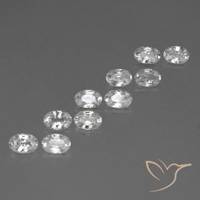 6.80 ctw White Zircon Stones, Natural Zircon in Oval Facet Shape for Sale
