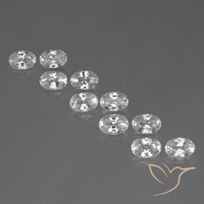 8.12ctw Natural White Zircon, Oval, VVS-VS