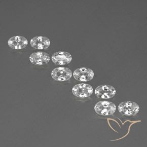 7.74ctw Natural White Zircon, Oval, VVS-VS