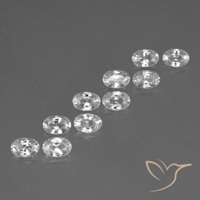 7.74 ctw White Zircon Stones, Natural Zircon in Oval Facet Shape for Sale
