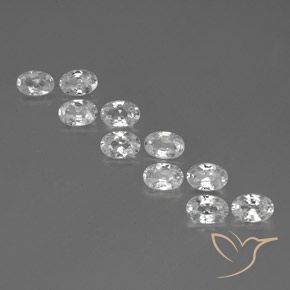 7.14ctw Natural White Zircon, Oval, VVS-VS