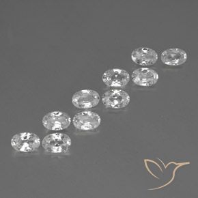 7.14 ctw White Zircon Stones, Natural Zircon in Oval Facet Shape for Sale