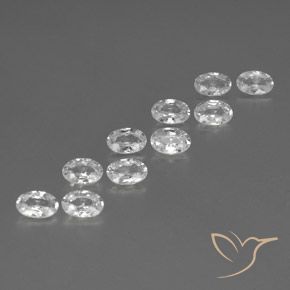 6.63 ctw White Zircon Stones, Natural Zircon in Oval Facet Shape for Sale