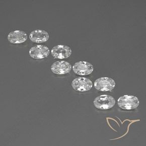 6.66ctw Natural White Zircon, Oval, VVS-VS