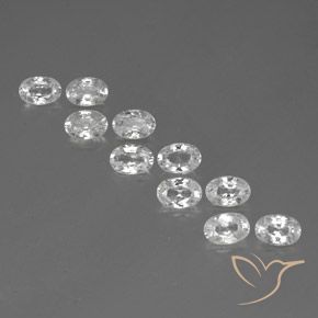 7.45ctw Natural White Zircon, Oval, VVS-VS