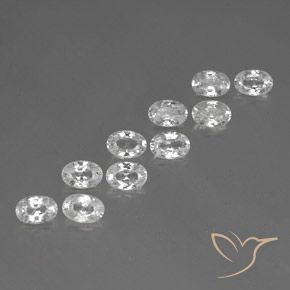 7.45 ctw White Zircon Stones, Natural Zircon in Oval Facet Shape for Sale