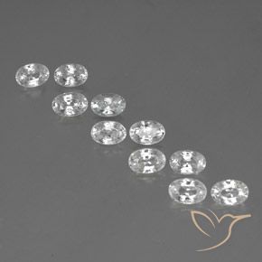 7.78ctw Natural White Zircon, Oval, VVS-VS