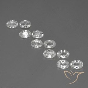 6.54ctw Natural White Zircon, Oval, VVS-VS