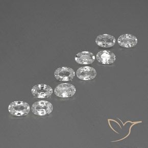6.54 ctw White Zircon Stones, Natural Zircon in Oval Facet Shape for Sale